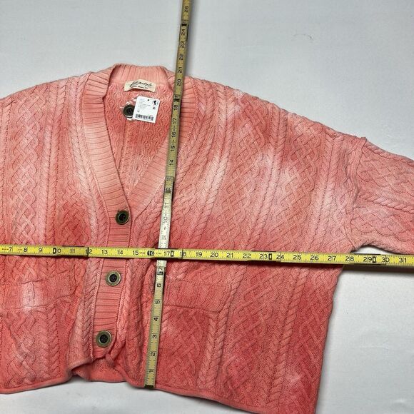 Free People Washed Ashore Red Chunky Knit Cardigan - Picture 6 of 10